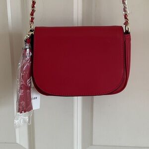 NewK C Jagger Red Leather Small Flap Bag